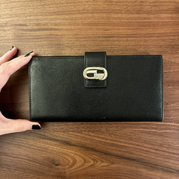 Folding Wallet in Black G Silver Hardware - Picture 1 of 12